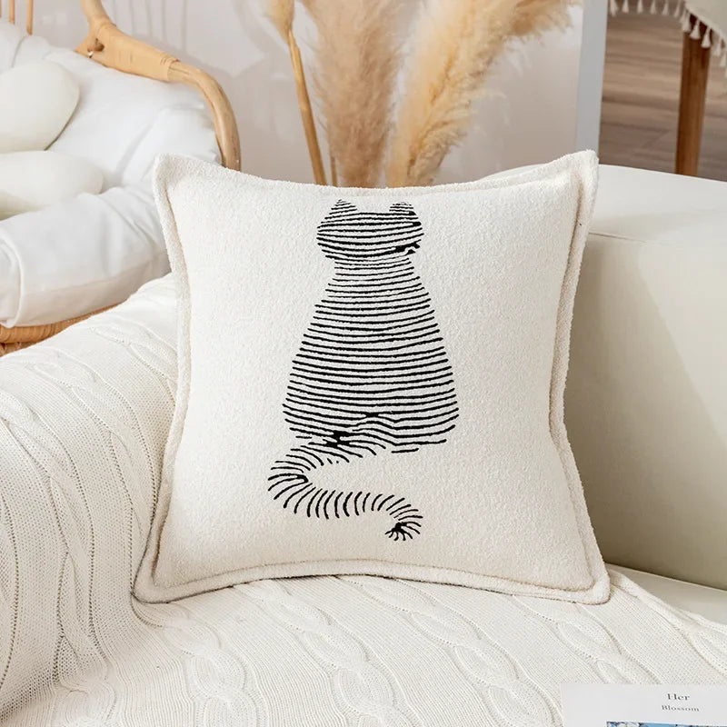 cat print cushion cover, view 4 - MRSLM