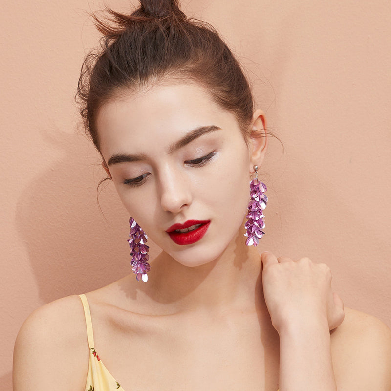 pink bead ear pins, view 3 - MRSLM