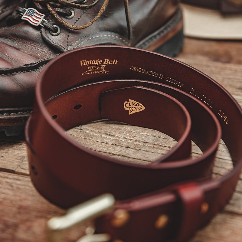 men's cowhide leather belt, view 5 - MRSLM