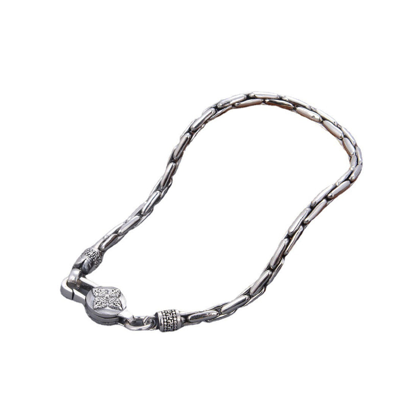 men's s925 silver bamboo bracelet, view 5 - MRSLM