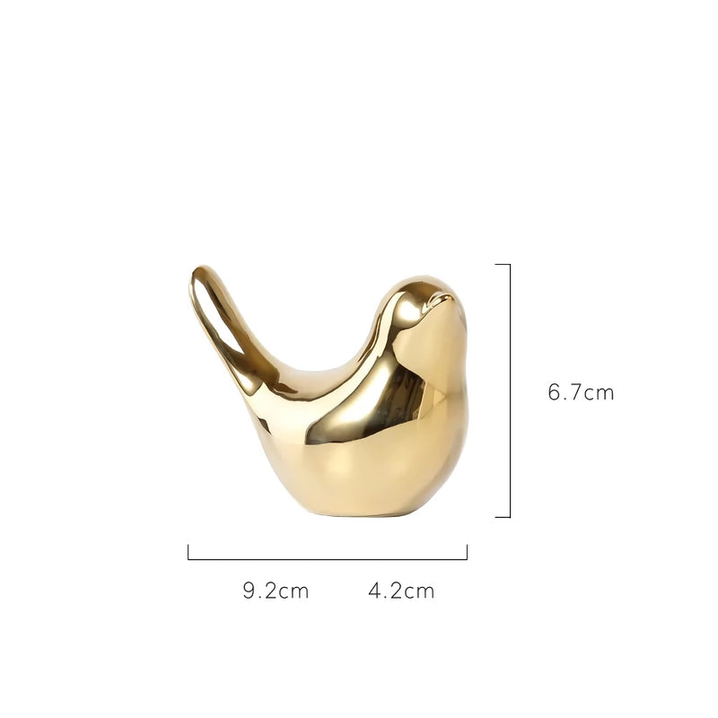 nordic golden ceramic bird decoration, view 4 - MRSLM