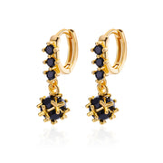spherical black zircon dangle earrings, view 3 - MRSLM