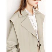 minimalist long trench coat, view 4 - MRSLM
