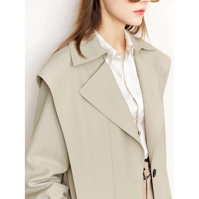 minimalist long trench coat, view 4 - MRSLM