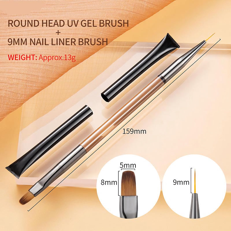 double head nail art brush, view 4 - MRSLM