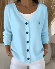 women's solid color button cardigan, view 12 - MRSLM