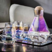 Glass carafe set with wood lid, view 18 - MRSLM