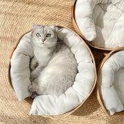 handmade bamboo woven pet bed, view 4 - MRSLM