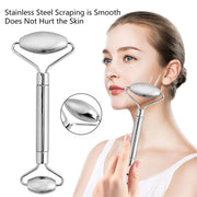 stainless steel facial roller and gua sha set, view 6 - MRSLM