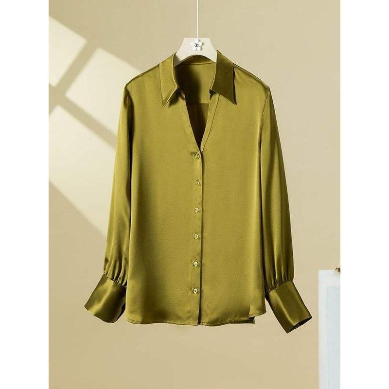 Chic Silk V-Neck Blouse for Women