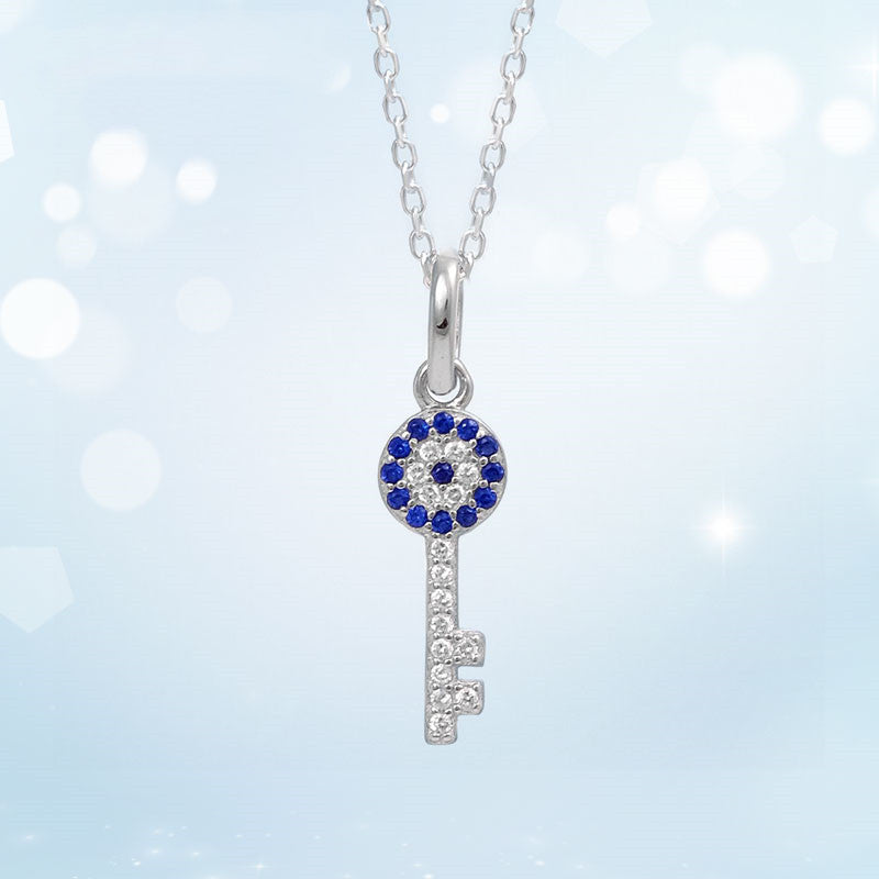 Women's 925 silver key pendant necklace, view 4 - MRSLM