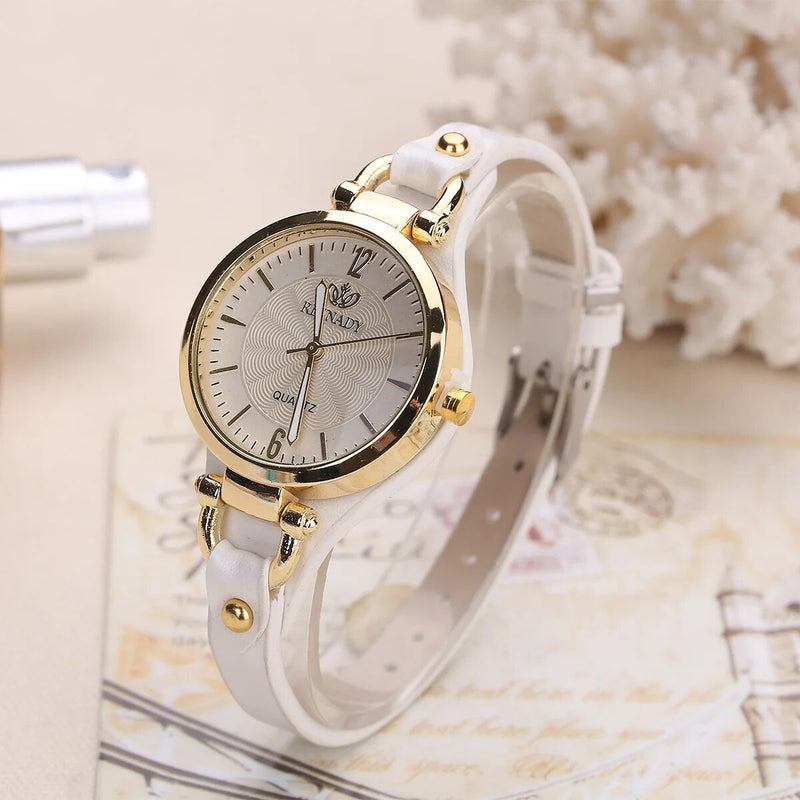 women's leather strap quartz watch, view 13 - MRSLM