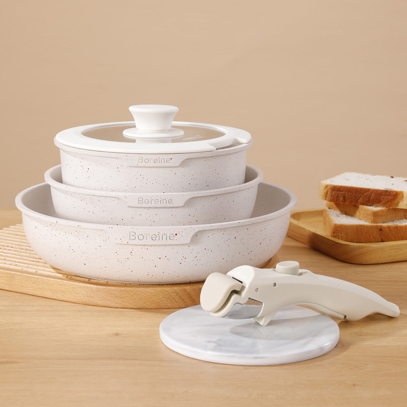 non-stick removable handle pot set, view 2 - MRSLM