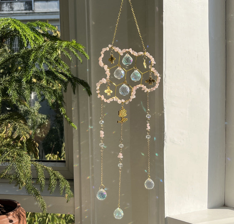 Beehive crystal sun catcher wind chime, view 5 - MRSLM