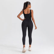 square neck bodycon yoga jumpsuit, view 18 - MRSLM