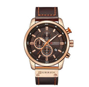 men's leather sports chronograph watch, view 2 - MRSLM
