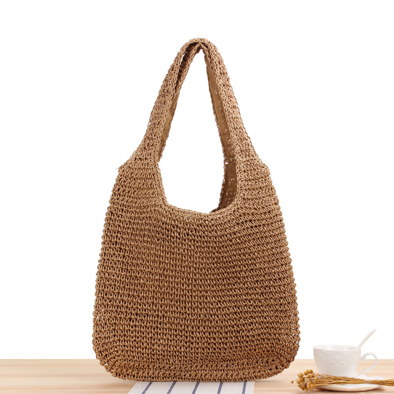 straw shoulder bag, view 9 - MRSLM