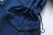 long sleeve blue denim dress, view 5 - MRSLM