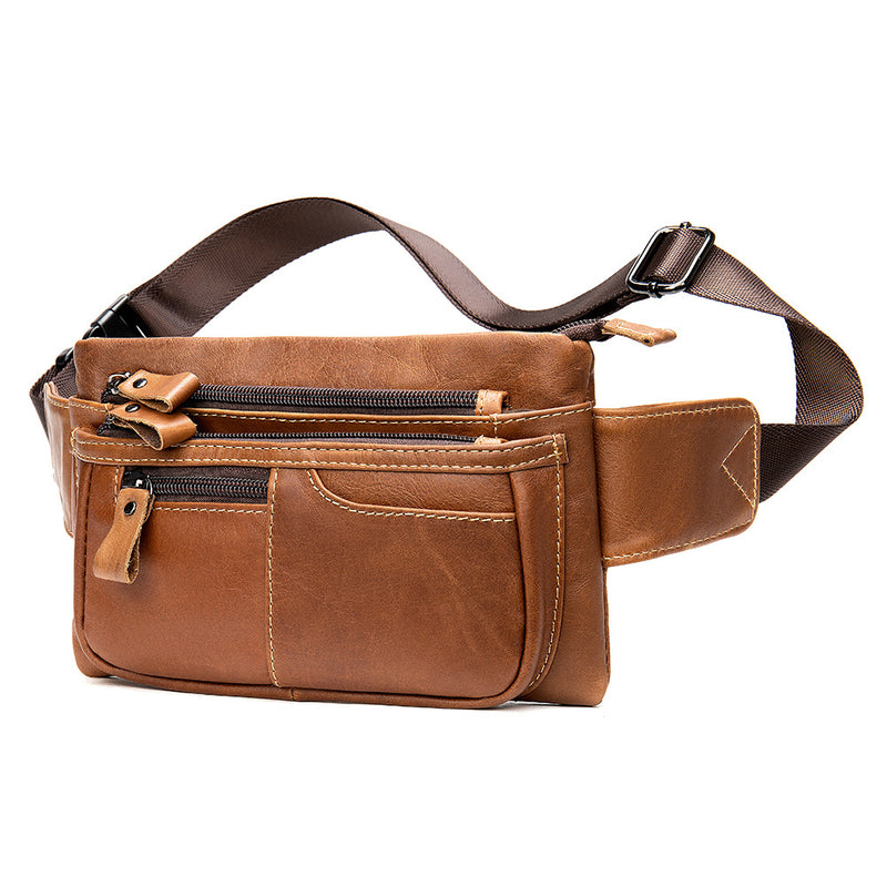 cowhide cross body chest bag for men - MRSLM