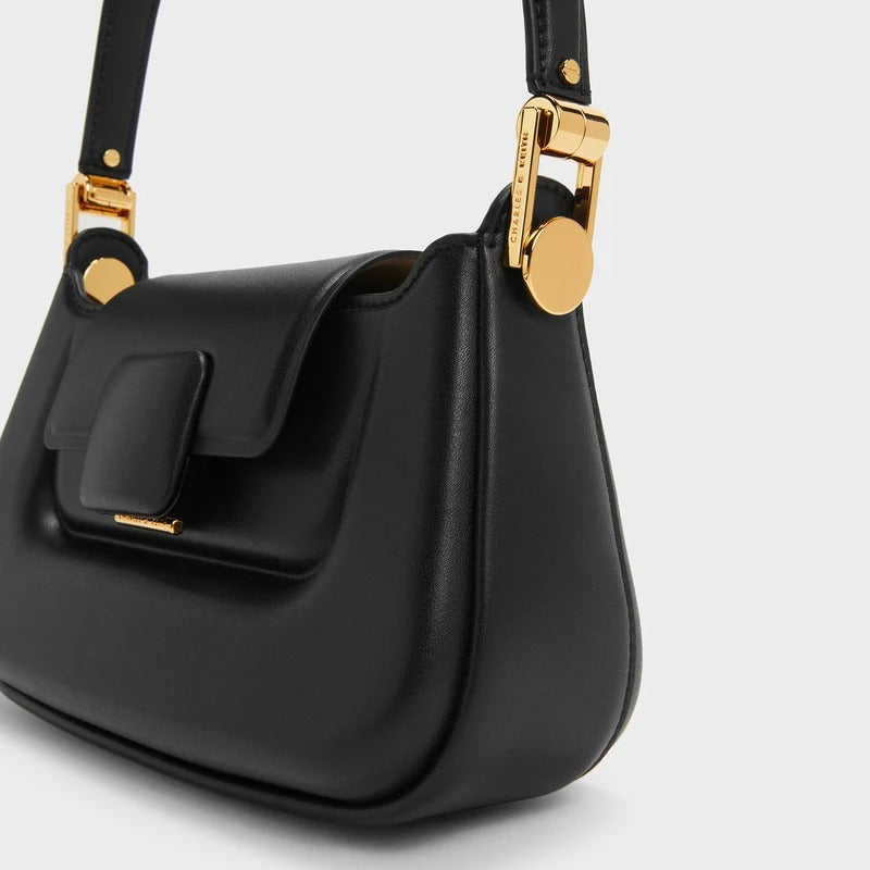 silk-lined TPU crossbody baguette bag, view 6 - MRSLM