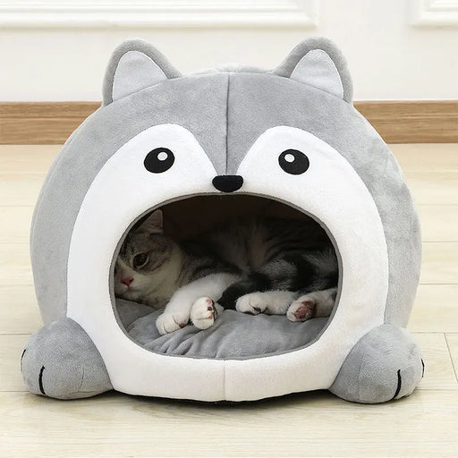 cozy plush cat bed and lounger - MRSLM