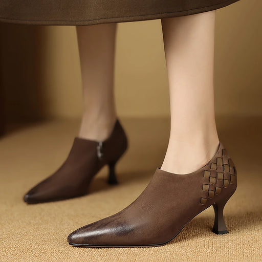 split leather slip-on pumps - MRSLM