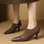 split leather slip-on pumps, view 4 - MRSLM