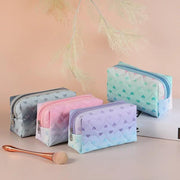 waterproof heart pattern cosmetic bag, view 6 - MRSLM