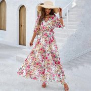 v-neck printed dress - MRSLM