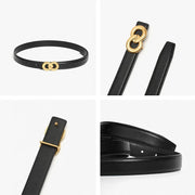 women's genuine leather double-ring belt, view 8 - MRSLM