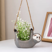 sloth hanging ceramic wall vase, view 7 - MRSLM