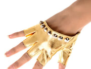 Studded half finger dance gloves, view 7 - MRSLM