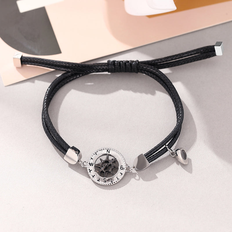 vintage star compass couples bracelet, view 4 - MRSLM