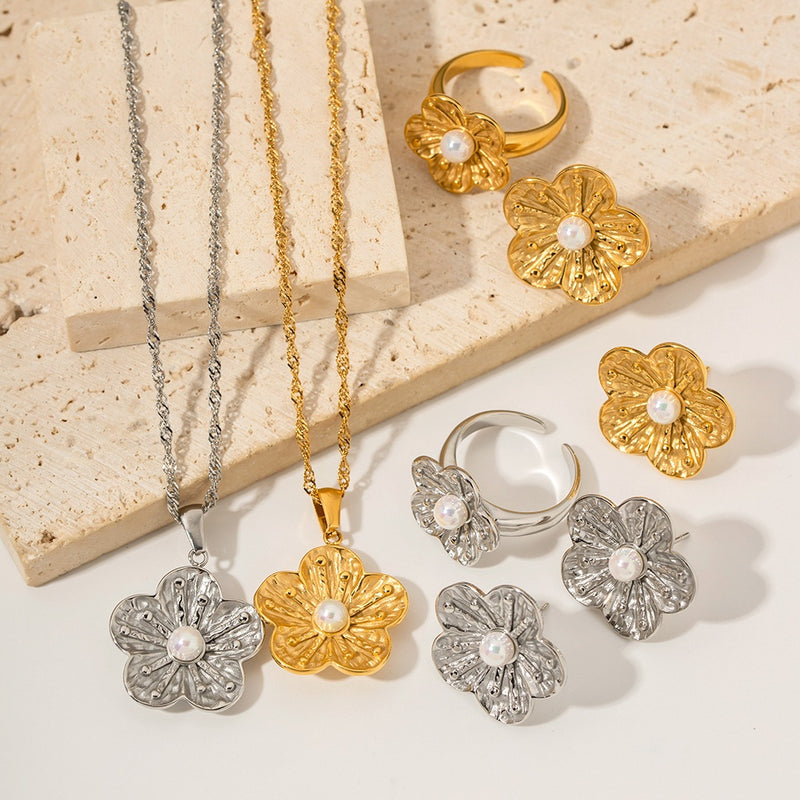 Retro flower jewelry set, view 8 - MRSLM