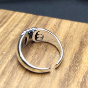 retro distressed twist sterling silver ring, view 5 - MRSLM