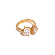 adjustable open ring with pink and green cubic zirconia, view 4 - MRSLM