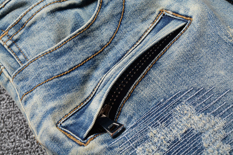 Multi pocket slim fit washed jeans, view 4 - MRSLM