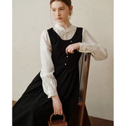 elegant office lady a-line dress with turtleneck, view 3 - MRSLM