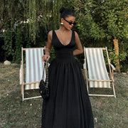 Slim fit V-neck A-line dress, view 8 - MRSLM