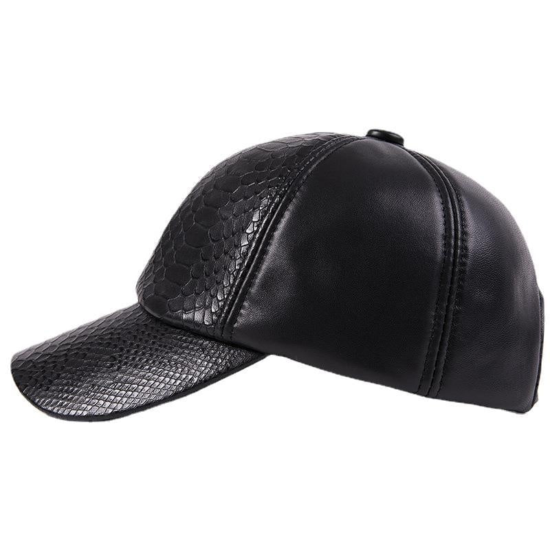 leather dome cap, embossed pattern, view 5 - MRSLM