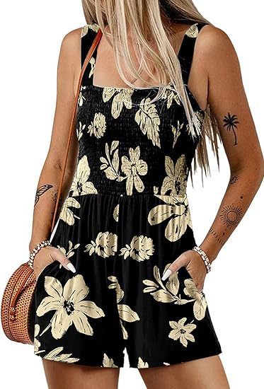 Flower print shorts jumpsuit sleeveless, view 2 - MRSLM