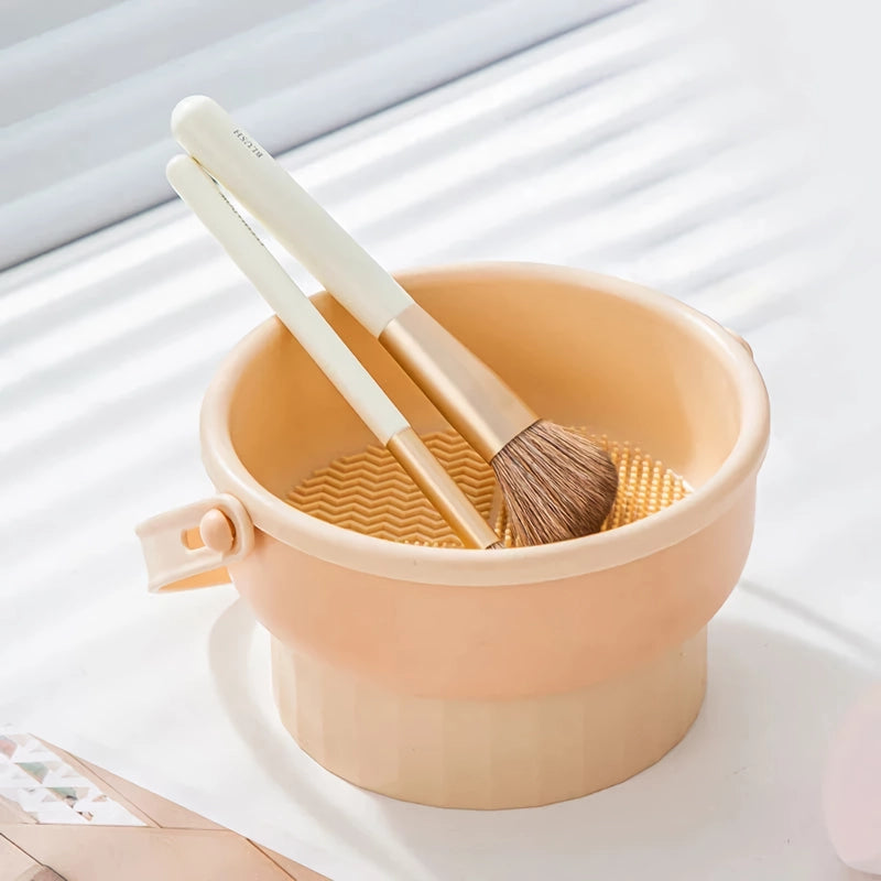 silicone makeup brush cleaner and drying bowl, view 3 - MRSLM
