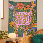70s retro rainbow flower tapestry, view 3 - MRSLM