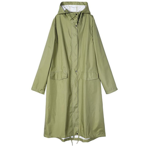 long hooded waterproof rain jacket, view 3 - MRSLM
