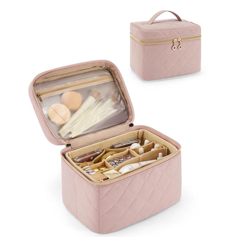 Foldable travel makeup bag with removable insert, view 2 - MRSLM