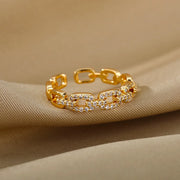 cubic zirconia chain ring, view 8 - MRSLM