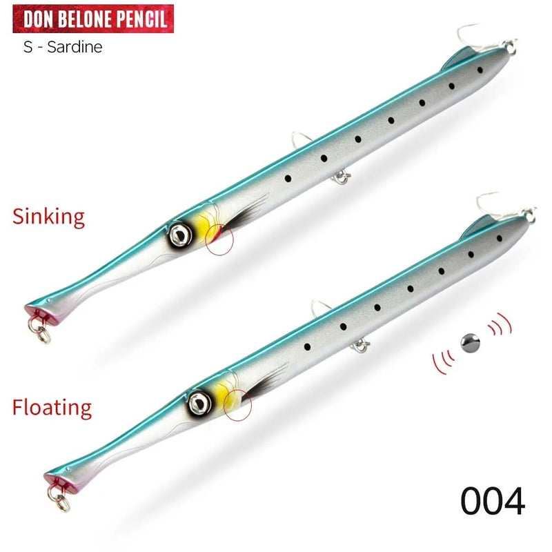slow-shake submerged pencil fishing lure, view 2 - MRSLM