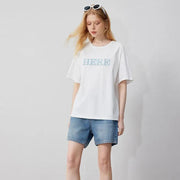 high-waist denim shorts, view 5 - MRSLM