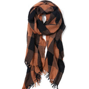 women's cashmere-feel plaid shawl, view 6 - MRSLM