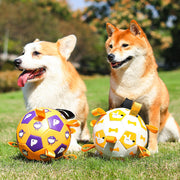 dog football toy with grab tabs, view 6 - MRSLM